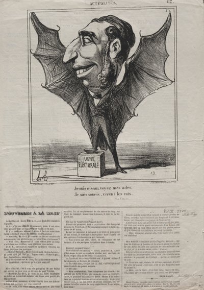 Atualidades (nº 62): Eu sou um pássaro, veja minhas asas.. de Honoré Daumier