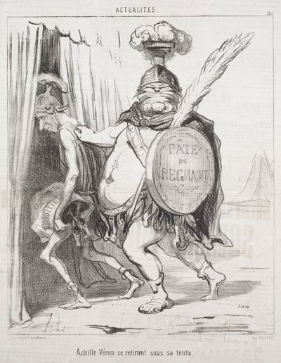 Atualidades: Aquiles se retirando para sua tenda, 1850. de Honoré Daumier