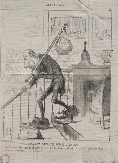 Número 128: Sr. Dupin em seus sapatinhos, 1850. de Honoré Daumier