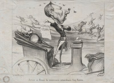 Atualidades nº 81: A chegada à Alsácia do comissário extraordinário Coco Romieu, 1850. de Honoré Daumier