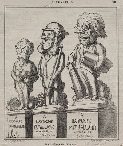 Quadro de atualidades 98: Estátuas do futuro, 1868. de Honoré Daumier