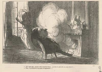 Ah! ... Como esta chaminé fumega ... de Honoré Daumier