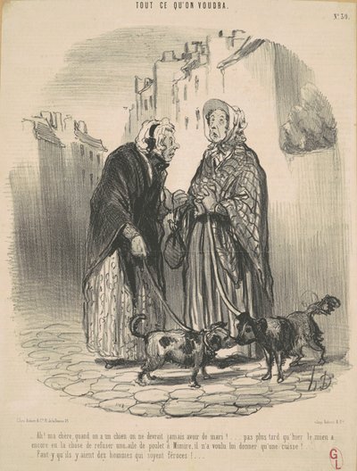Ah! Minha querida, quando você tem um cachorro... de Honoré Daumier