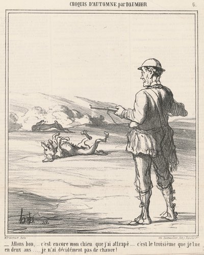Vamos lá...é meu cachorro de novo... de Honoré Daumier