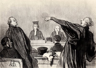 Um advogado que está evidentemente totalmente convencido..., 1845. de Honoré Daumier