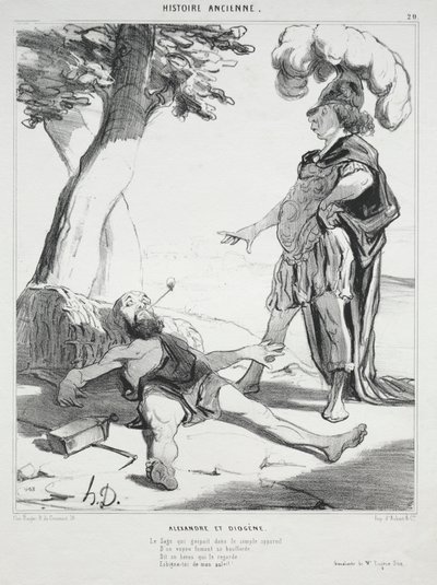 História Antiga, placa 20: Alexandre e Diógenes de Honoré Daumier