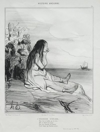 História Antiga, ilustração 24: O Abandono de Ariadne, 4 de setembro de 1842. de Honoré Daumier