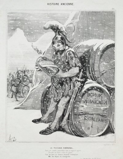 História Antiga, placa 28: A Passagem de Aníbal, 6 de outubro de 1842. de Honoré Daumier