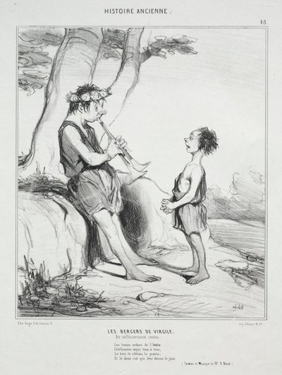 História Antiga, placa 48: Os Pastores de Virgílio de Honoré Daumier