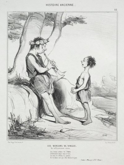 História Antiga, placa 48: Os Pastores de Virgílio, 31 de dezembro de 1842. de Honoré Daumier