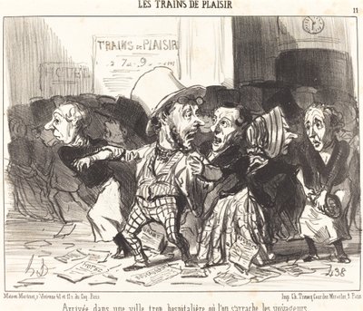Chegada a uma cidade hospitaleira demais... de Honoré Daumier