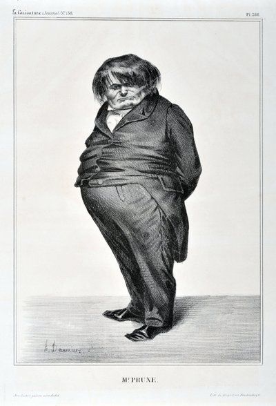 Obra de Honore Daumier (1808-1879). Charivari data de 1833: Serie Celebrites de la Caricature "M. Plum" MUSEE DES BEAUX ARTS - PALAIS LONGCHAMP, MARSEILLE de Honoré Daumier