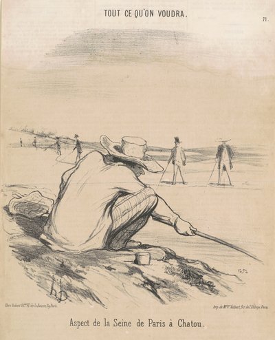 Aspecto do Sena de Paris a Chatou de Honoré Daumier