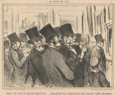 Aparência no salão no dia da inauguração... de Honoré Daumier