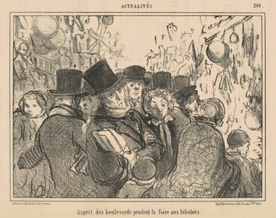 Aparência das avenidas durante a feira de curiosidades de Honoré Daumier