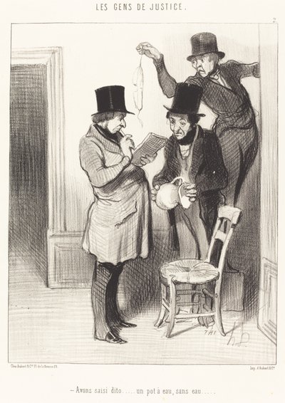 Avons saisi aqui... un pot a eau, sans eau de Honoré Daumier
