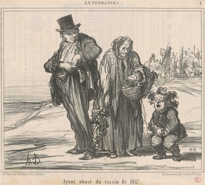 Tendo abusado da uva de 1857 de Honoré Daumier