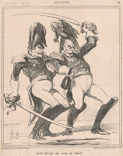 Tendo pegado uma queimadura de sol de Honoré Daumier