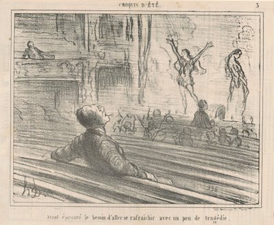 Sentindo a necessidade de refrescar com... de Honoré Daumier