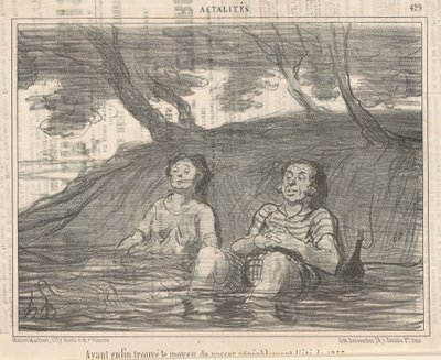 Tendo ... encontrado uma maneira de passar o verão agradavelmente de Honoré Daumier