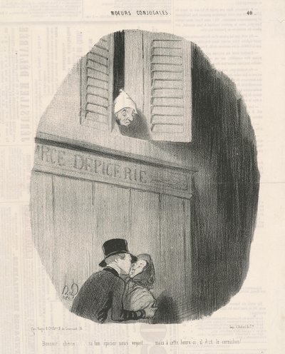 Boa noite querida... se o seu merceeiro nos viu... de Honoré Daumier