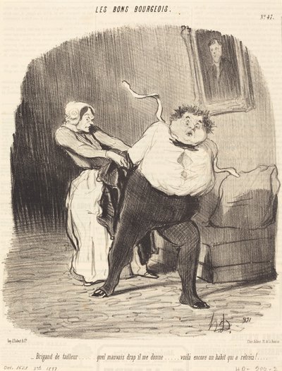 O bandido do alfaiate... outro casaco... encolhido! de Honoré Daumier