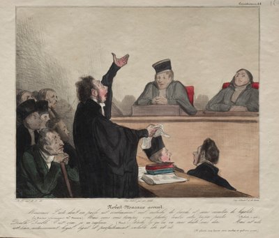 Caricaturana, chapa 44: Robert-Macaire, advogado, 1837. de Honoré Daumier