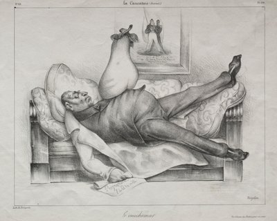 Caricatura, placa 139: O Pesadelo, 1832. de Honoré Daumier