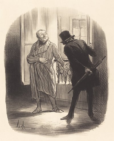 Esta acomodação é um pouco cara, para a Place Royale... de Honoré Daumier