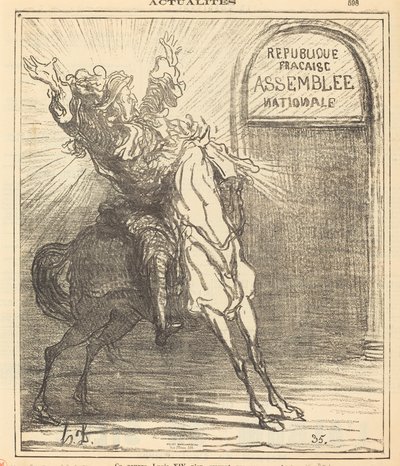 Este pobre Luís XIV não acreditando em seus olhos de Honoré Daumier