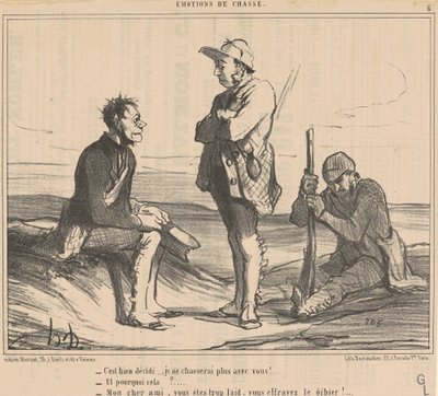 Está decidido... não vou mais caçar com você! ... de Honoré Daumier
