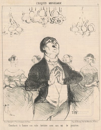 Procurando fascinar um rico... de Honoré Daumier