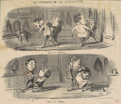 No alfaiate no cabeleireiro de Honoré Daumier