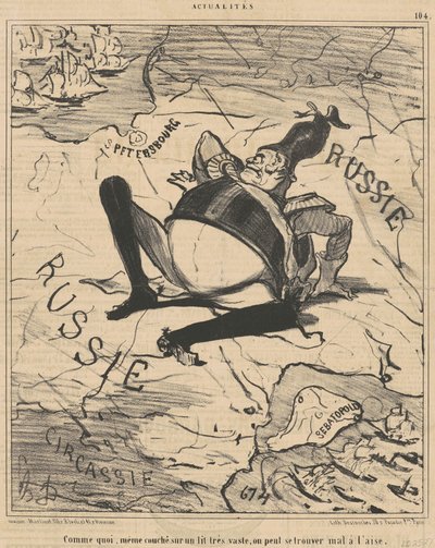Como o que ... em uma cama muito grande,,, de Honoré Daumier