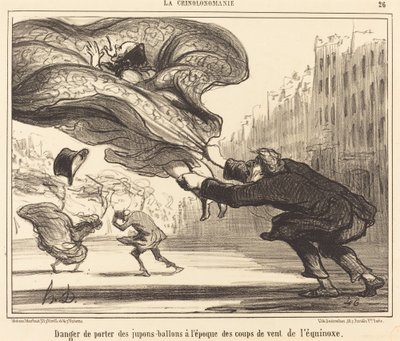 Perigo de usar anáguas de balão... de Honoré Daumier