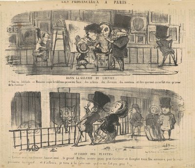 Na galeria do Louvre de Honoré Daumier