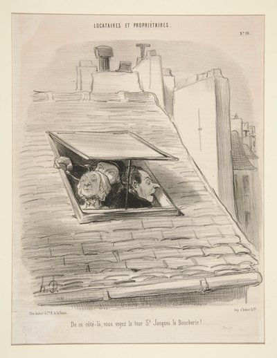 Deste lado, pode ver a torre de St. Jaques la Boucherie! de Honoré Daumier