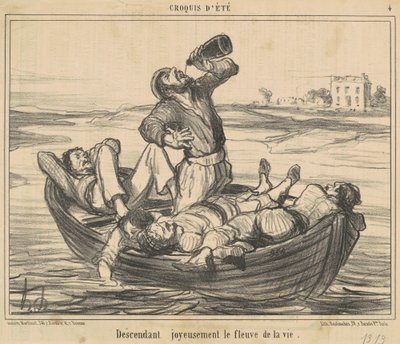 Descendo alegremente o rio da vida de Honoré Daumier