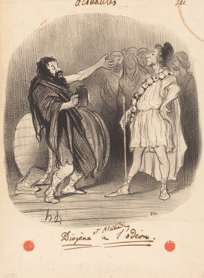 Diógenes e Alcibíades no Odéon de Honoré Daumier