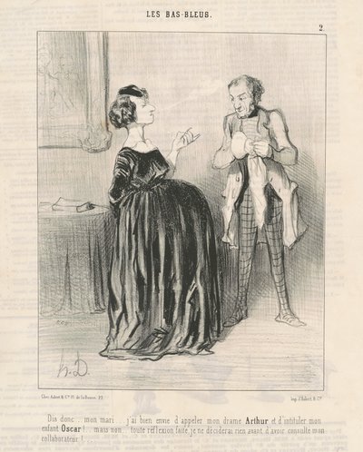 Diga assim... meu marido... quero muito chamar meu drama... de Honoré Daumier