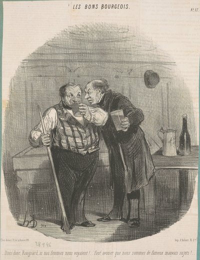 Diga-me, Ravignard, se nossas mulheres nos viram! ... de Honoré Daumier