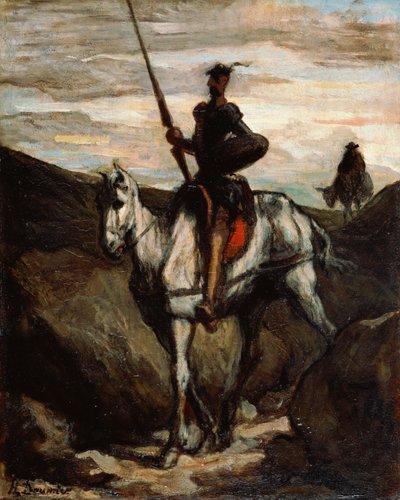 Dom Quixote nas montanhas de Honoré Daumier