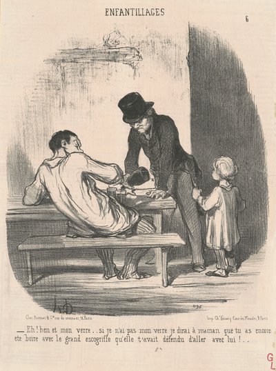 Ei! Ben e minha bebida... se eu não tiver... de Honoré Daumier