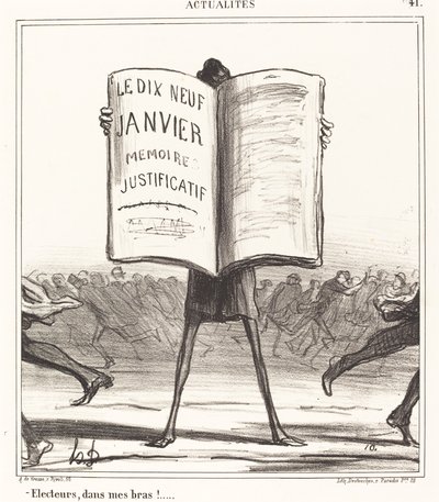 Électeurs, dans mes bras!... de Honoré Daumier