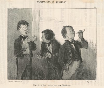 Alunos do sexto ano querendo bancar retóricos de Honoré Daumier