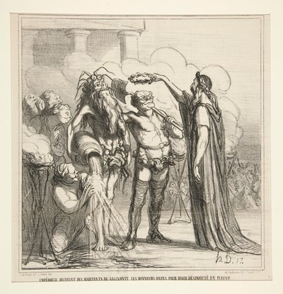 Empedocles a receber de Honoré Daumier