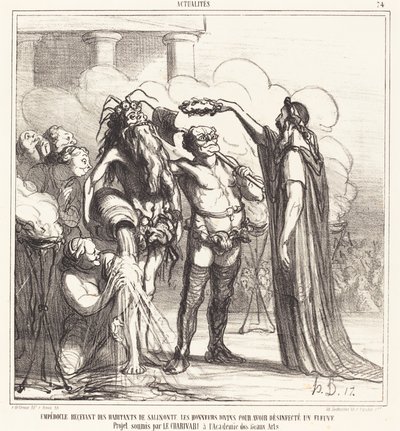 Empedocle recevant... les honneurs divins... de Honoré Daumier