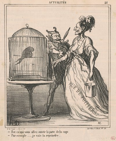 Você vai abrir a porta da gaiola... de Honoré Daumier