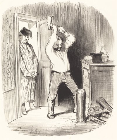 É Deus permitido... rachar madeira... de Honoré Daumier