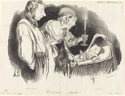 Est-il joli!... ce chérubin!... de Honoré Daumier
